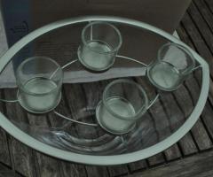 Centre de table Partylite en verre pour bougies