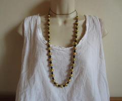 Collier sautoir noir et doré