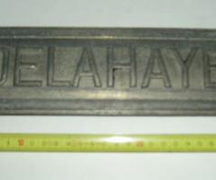 Plaque pour moteur DELAHAYE type 87, 10cv, de 1921-1926