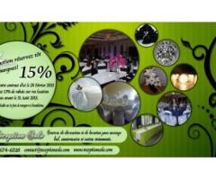 Services de décoration d'événements ! Promo 15% !