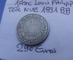 Monnaie 1 franc Louis Philippe 1831BB