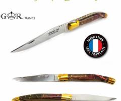 Couteau de poche Artisanal Laguiole Rhodoid G. Reynewaeter - 12cm - Manche Incrustation