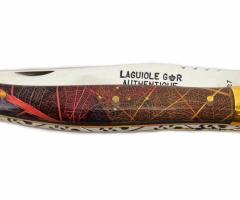 Couteau de poche Artisanal Laguiole Rhodoid G. Reynewaeter - 12cm - Manche Incrustation