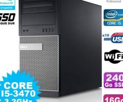 PC Tour Dell Optiplex 790 I5-3470 3.2Ghz 16Go 240Go SSD DVD WIFI Win 7