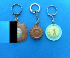 Lot de 3 porte clés desserts flans