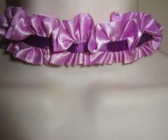 Collier ras cou rose et violet